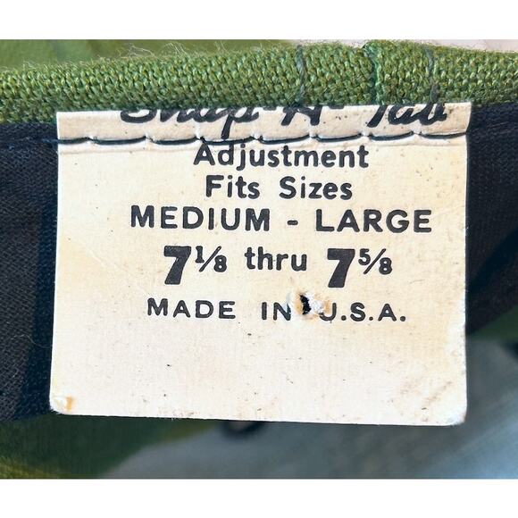 Vintage Snap-A-Tab Green Tennis Club Ships Wheel Golf Clubs Patch Hat Snapback - Picture 3 of 9